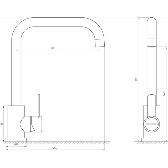 Змішувач для кухні Globus Lux WIEN SUS2-203L | Зображення 1