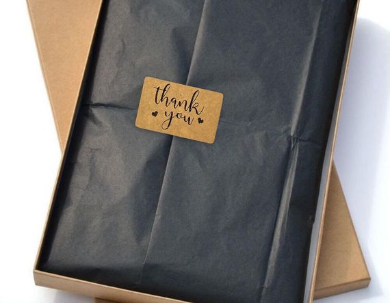 Крафт этикетка с печатью "Thank You" 40x25 мм, 250 шт/рулон, Viskom | Зображення 9