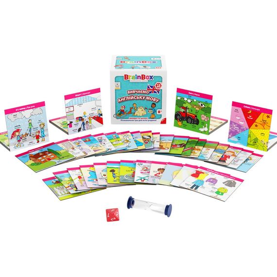 Карточная игра Brainbox "Изучаем английский язык" Yago BZZBRLLE01UA 55 карточек | Зображення 5