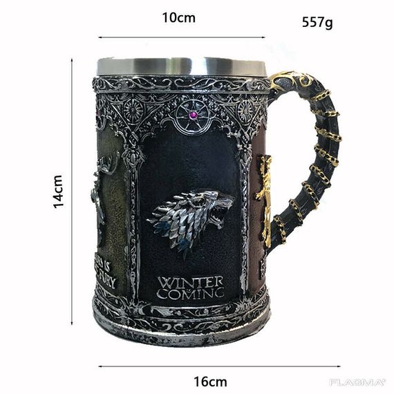 Кружка Чашка Бокал 3D Нержавеющая Сталь Игра Престолов Game Of Thrones Winter Coming | Зображення 6