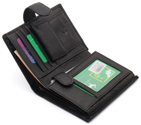 Черный мужской кошелек вертикального типа из натуральной кожи под документы Marco Coverna MC-5176-1 | Зображення 3