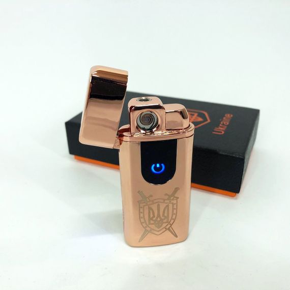 Электрическая и газовая зажигалка Украина с USB-зарядкой HL-431. EJ-514 Цвет: золотой | Зображення 4