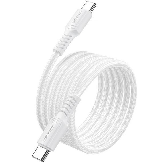 Дата кабель Borofone BX116 Certain Type-C to Type-C 60W (1m) White | Зображення 1