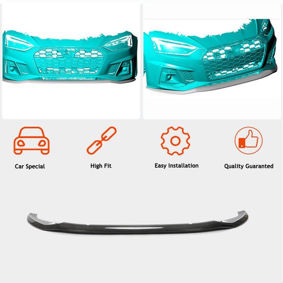 Передний Бампер Лип V3 (для S-Line 2021-2025, Карбон) для Ауди A5 | Зображення 1