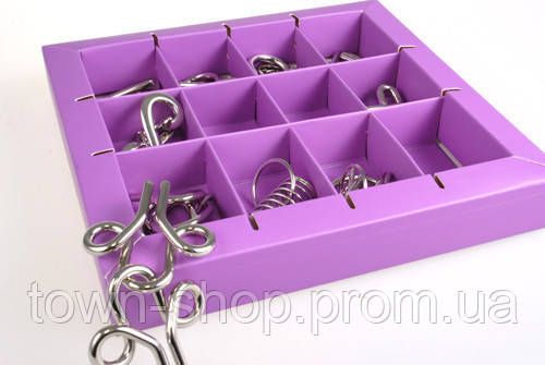 Набор головоломок Metall Puzzles violet Eureka 3D Puzzle 473359, 10 головоломок | Зображення 1