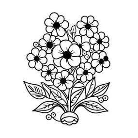 Картина-трафарет для розфарбовування піском "Букет №1" Т-а5221 А5