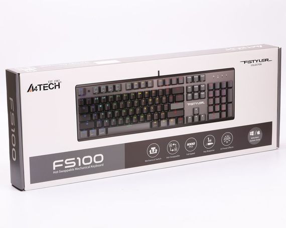 Клавіатура ігрова механічна A4-Tech FS100 (Stone Black), USB, чорна | Зображення 8