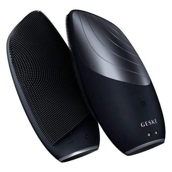 Электронная звуковая термо щетка для лица GESKE Sonic Thermo Facial Brush 6в1, Черный | Зображення 5