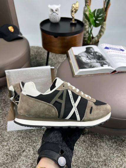 Чоловічі кросівки Exchange AX Khaki Black замша , текстиль , В'єтнам 45 28.5 | Зображення 3