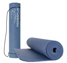 Килимок для йоги та фітнесу PowerPlay 4010 PVC Yoga Mat Темно-синій (173x61x0.6) (PP_4010_Navy_(173*0,6))
