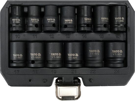 Набір головок торцевих ударних 6-гранних 1/2 M10-M24 13 штук YATO YT-10251