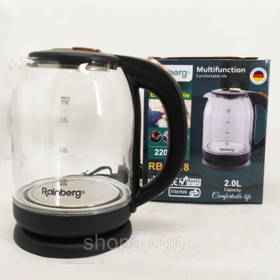 Електрочайник Rainberg RB-2218 3200Вт 2л Black | Зображення 1