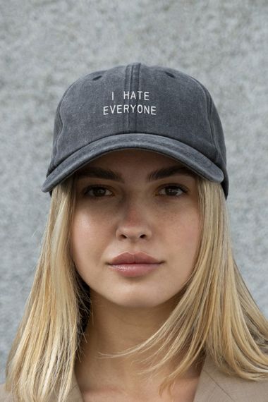 Кепка бейсболка Vintage Without з принтом Hate Black | Зображення 7