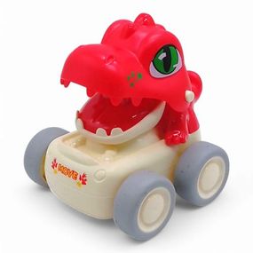 Динозаврик заводний на колесах, 8,5 см (червоний)