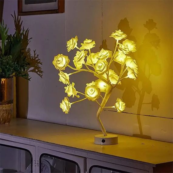 Настільна лампа «Троянди на дереві» з енергоефективними LED, XPRO, 24 LED, USB/батарейки, жовтий (234574718_383) | Зображення 4