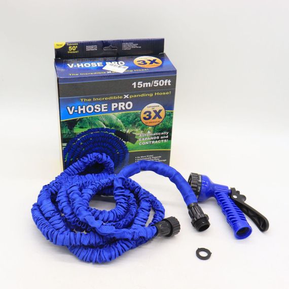 Шланг для поливу 15 м V-HOSE + розпилювач, Синій / Садовий поливальний шланг для води | Зображення 8