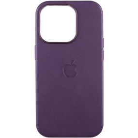 Шкіряний чохол Leather Case (AAA) with MagSafe and Animation для Apple iPhone 15 Pro (6.1") Dark Purple