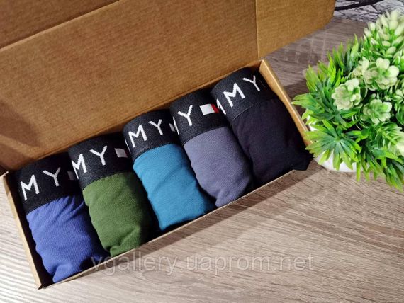 Чоловічий набір бавовняних трусів ТН, чоловічі труси ТН у коробці на 3 штук, набір чоловічих трусів на подарунок ХЛ | Зображення 1