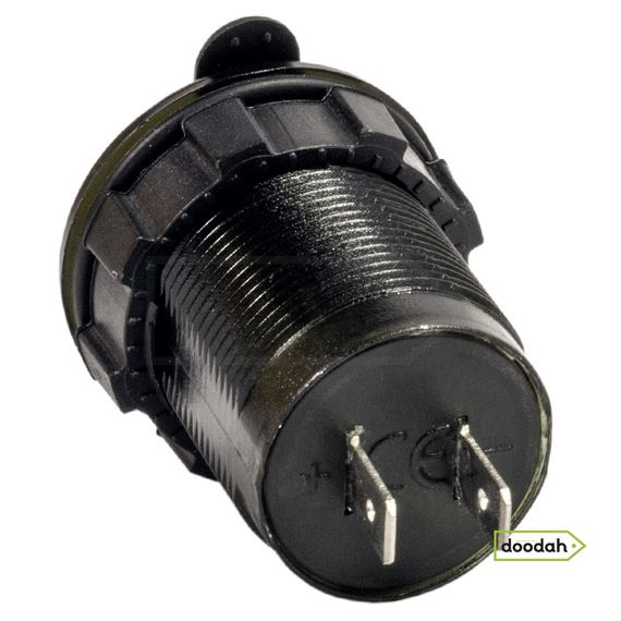 Авто / Мото USB зарядний пристрій Recessed Volt Green з вольтметром, IP54 | Зображення 2
