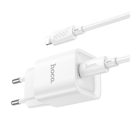 Мережевий зарядний пристрій Hoco C146A 1 USB-C PD/QC 20W+Type-C to Lightning | Зображення 3