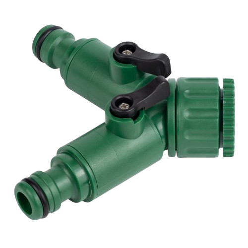 Кран розподільний 1/2" 2-а виходи в/р 1/2"*3/4" з адаптерами Grad | Зображення 1