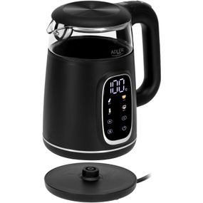 Електрочайник Adler AD 1305 black silver 1850-2200Вт/ 1.7л/ скло/ встановлення температури/