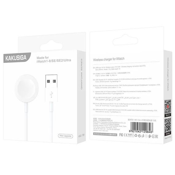Зарядний пристрій, бездротова док-станція Kakusiga KSC-798 USB для Apple Watch серія 1-8 / SE / SE2 / Ultra | Зображення 5