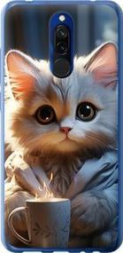 Чехол на Xiaomi Redmi 8 White cat из силикона FCh_095984