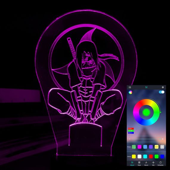 Акриловый светильник-ночник управление с телефона Учиха Итачи 4 tty-n001443