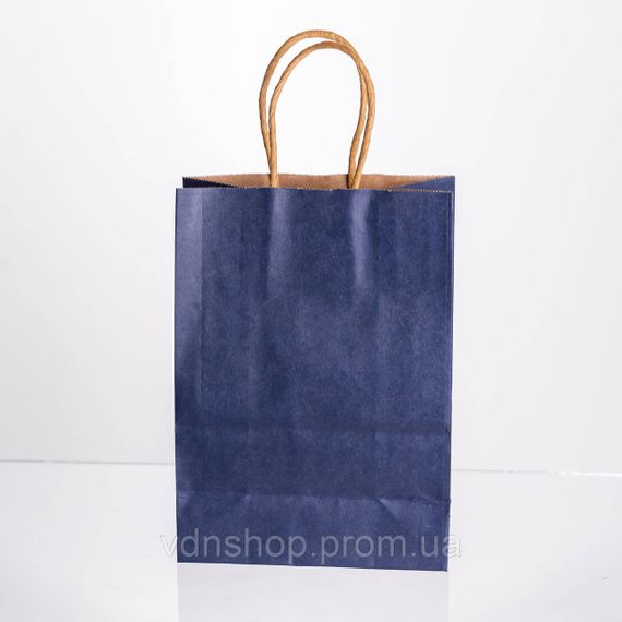 Набір подарункових крафтових пакетів з паперу 12 (шт.) гарні пакети для подарунків 15×8×21 (см) Синій HP-10359-5BL | Зображення 1