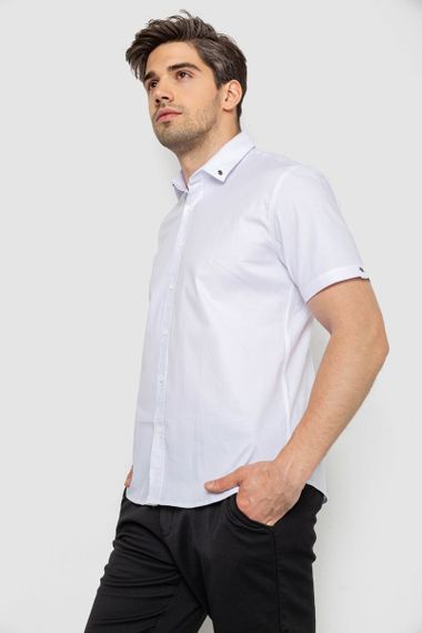 Рубашка мужская однотонная  -уценка, цвет белый, 214R830-U-1 | Зображення 2