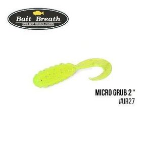 Силіконова приманка, Їстівний силікон Bait Breath Micro Grub 2" (12шт.) (Ur27 Chartreuse/silver)