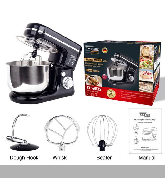 Тістоміс 3в1 Zepline ZP-9832 3500 Вт з чашею 5л з нержавіючої сталі чорний (47627-ZP-9832_2448)