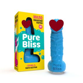 Мыло член на присоске Pure Bliss MINI голубое, 15 см Sex Aura