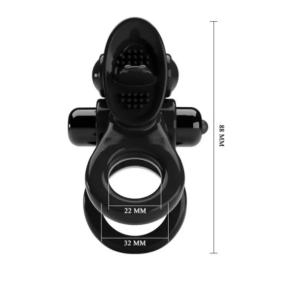 Віброкільце зі стимуляцією клітора ТОВАРИШ (чорне) Sex Aura | Зображення 6