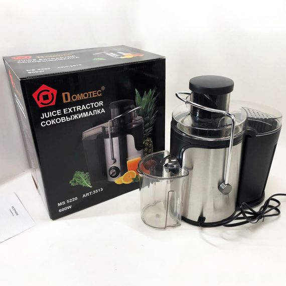 Соковижималка на склянку Domotec MS-5220 600 W, Соковижималка для яблук, Соковижималки побутові KP-44 | Зображення 9
