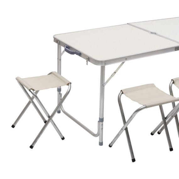 Стіл і 4 стільці для пікніка набір туристичних алюмінієвих складних алюмінієвих меблів для кемпінгу 8812-4 | Зображення 3