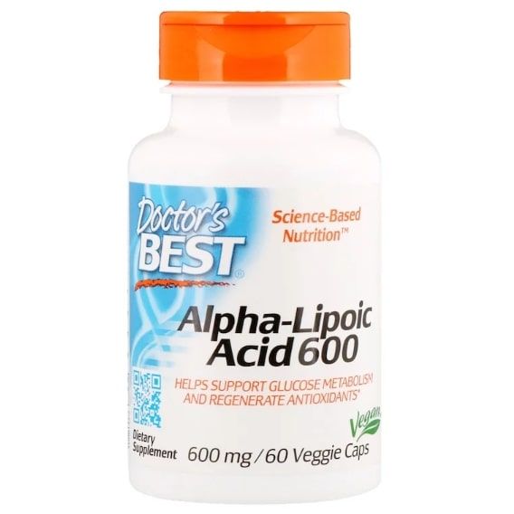 Альфа-ліпоєва кислота Doctor's Best Alpha-Lipoic Acid 600 mg 60 Veg Caps DRB-00133