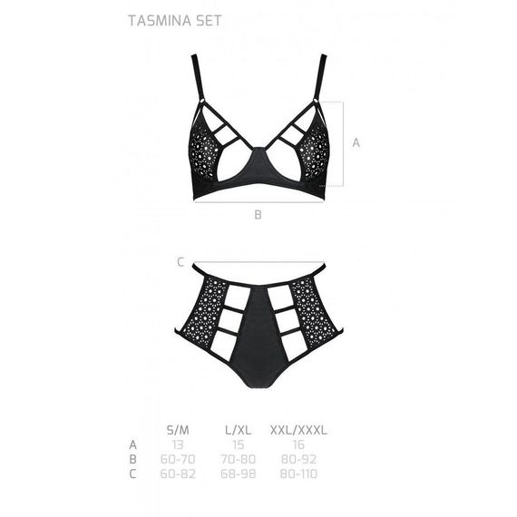Комплект з екошкіри: бюстгальтер та трусики з перфорацією Tamaris Set black L/XL — Passion | Зображення 4