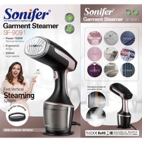 Ручний відпарювач для одягу Sonifer SF-9091 (1500 Вт) | Вертикальний відпарювач з насадкою-щіткою та резервуаром 260 мл