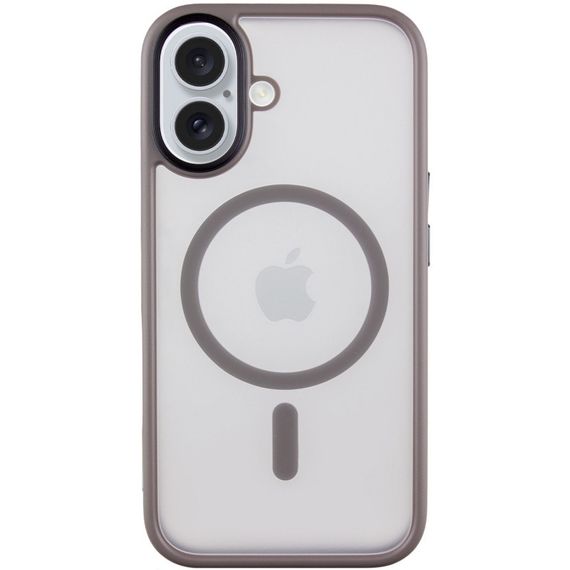 TPU+PC чохол Metal Buttons with MagSafe для Apple iPhone 16 (6.1") Сірий