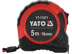 Рулетка YATO Польша : L= 5 м x 19 мм, з сталевою стричкою, нейлоновим покриттям YT-71071