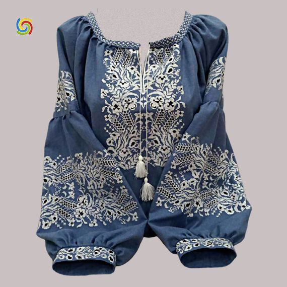 Рубашка Украинская вышиванка 33327875 цвет голубой размер XXL