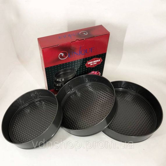 Форма металева для випічки кругла Unique UN-1702, Набір для випічки з нержавіючої сталі HQ-70 | Зображення 7