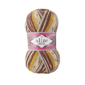 Пряжа Alize SUPERWASH COMFORT 7652 жовто-коричневий алізе супервош 75% вовна 25% поліамід