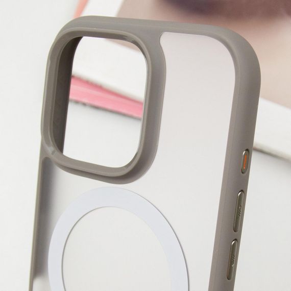 TPU+PC чохол Blueo Skin Friendly Frosted with MagSafe для Apple iPhone 16 Pro (6.3") Сірий | Зображення 4