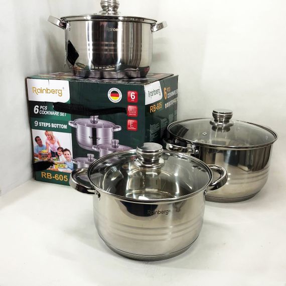 Набор посуды для дома Rainberg RB-605 8 шт, Сборный набор кастрюль, Комплект кастрюль XT-70 | Зображення 3