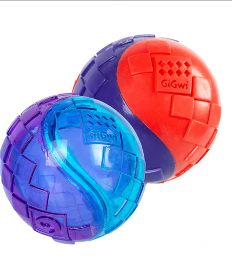 Іграшка для собак "М'яч з піщалкою GIGWI BALL  гумові розмір 6 см. 1 шт блакитний