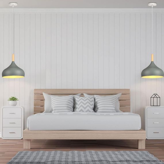 Підвісні світильники iDEGU 2 шт, лампа E27 для кухні, кафе, бару, ретро лофт світильник, метал дерево | Зображення 1