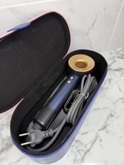 Super Hair Dryer фен с кейсом 1 насадка синій з золотим